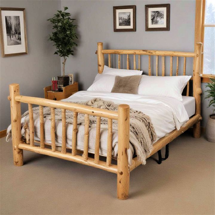 log bed frame