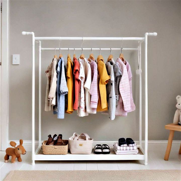 low hanging clothes rails idea