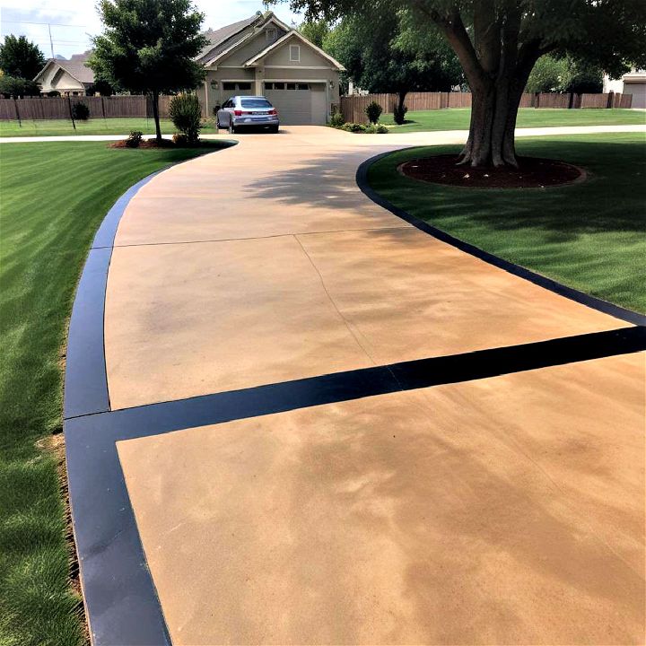 low maintenance stained concrete driveway