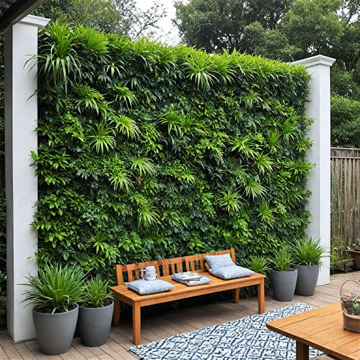 lush and vibrant backyard living wall