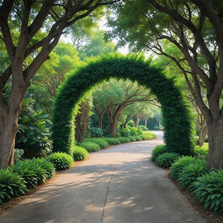 lush green archway entrance feel welcoming and serene