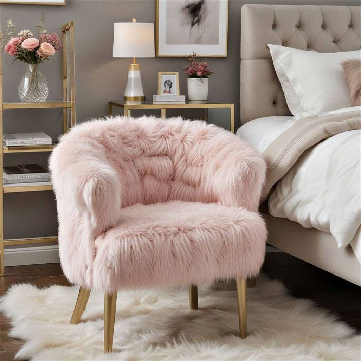 luxurious and cozy faux fur chair