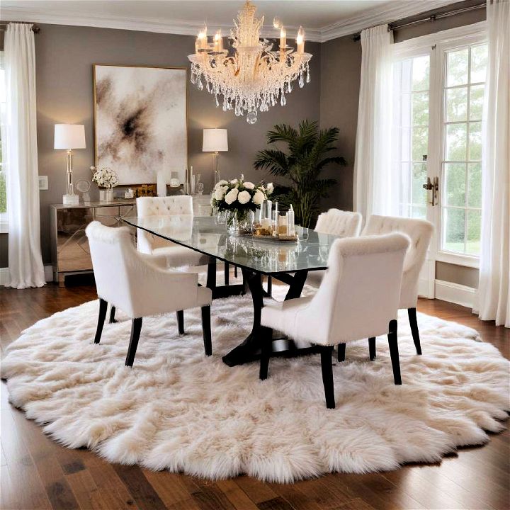 luxurious and cozy faux fur rug