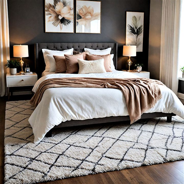 luxurious and modern bedroom rug