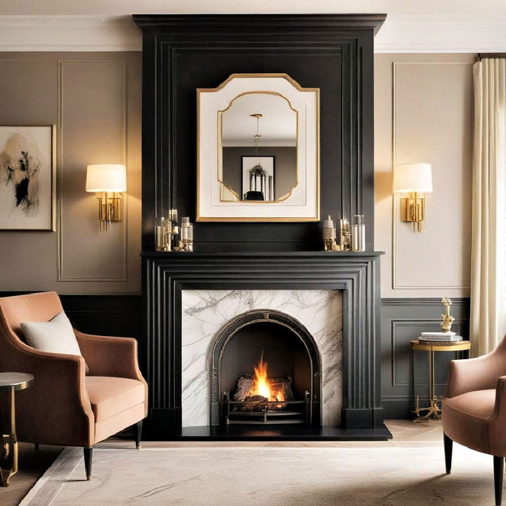 luxurious art deco fireplace