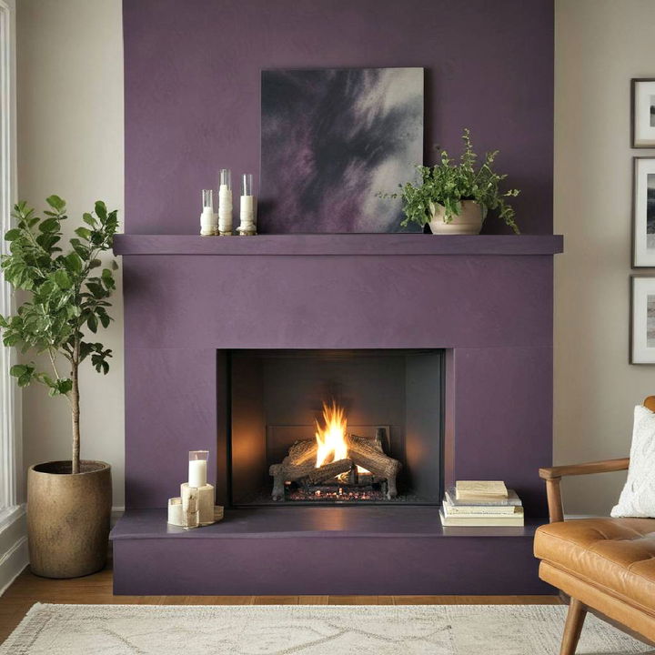 luxurious deep plum fireplace