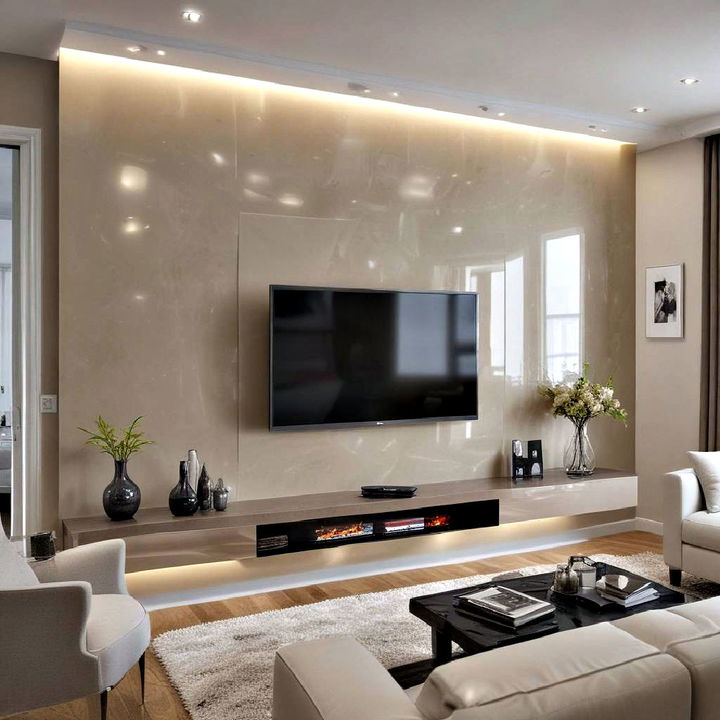 luxurious high gloss feature wall