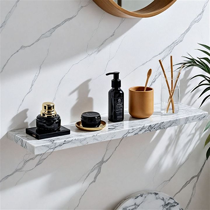 luxurious marble accents shelves