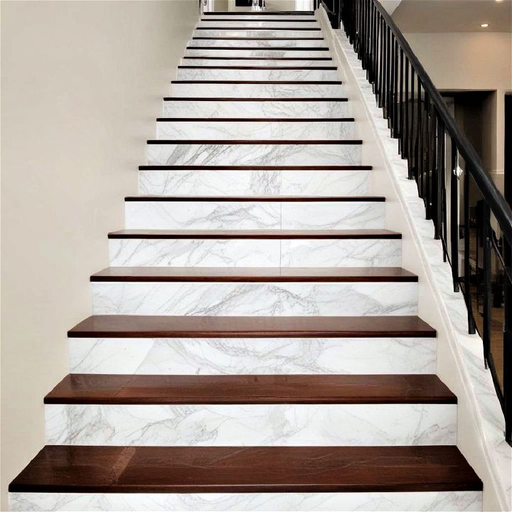 luxurious marble stair riser