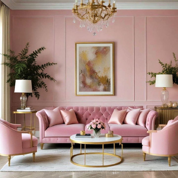 luxurious pink and gold color scheme