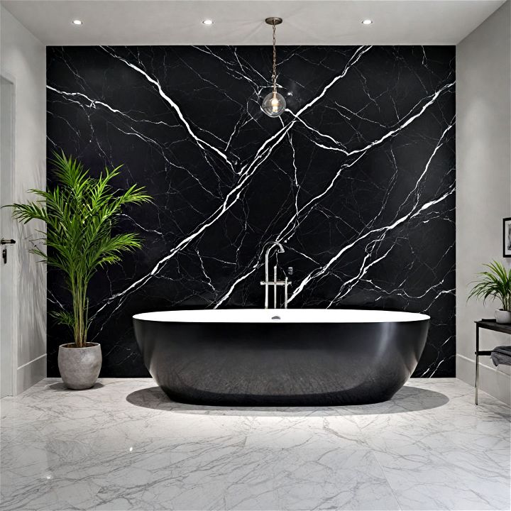 luxury and elegance black marble accent wall