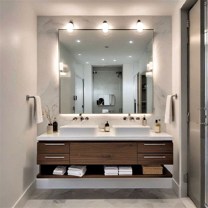 luxury floating vanity for apartment bathroom