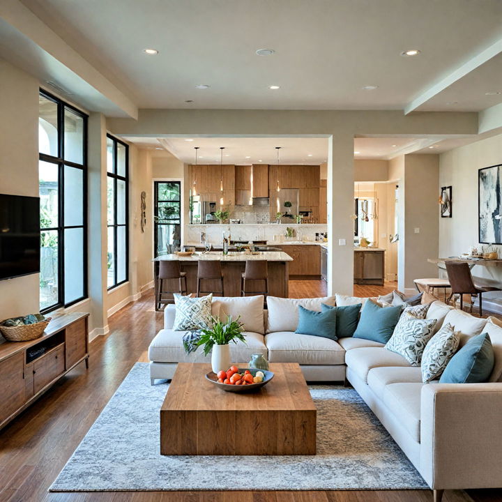 luxury living room with open concept