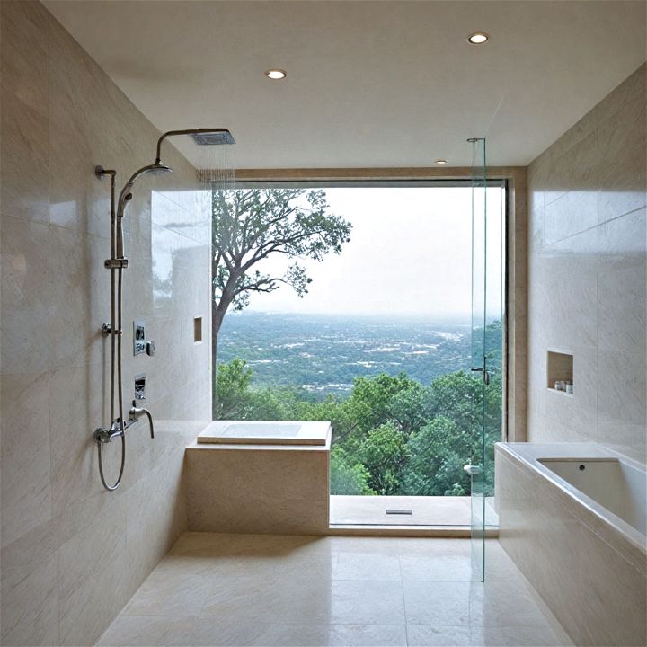 luxury shower with a view