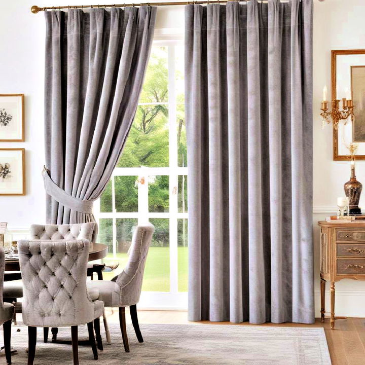 luxury velvet curtains for formal dining room