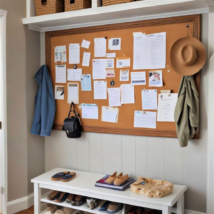 magnetic board for small mudroom