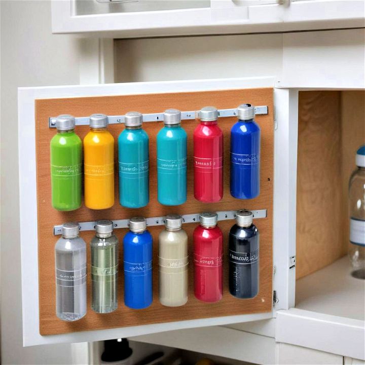 magnetic strips to hold metal water bottles