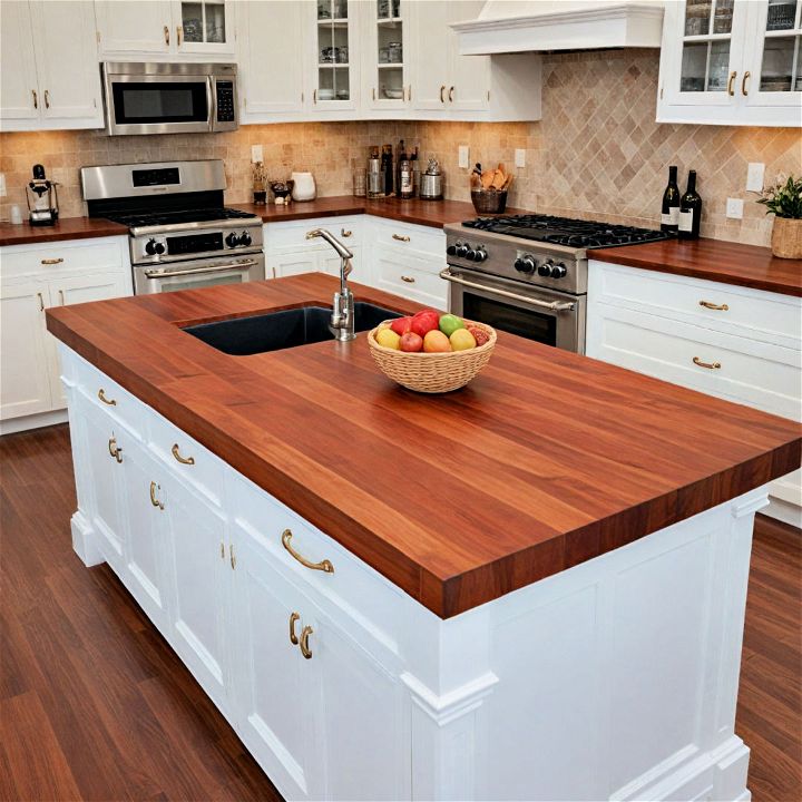 mahogany butcher block for a luxury kitchen