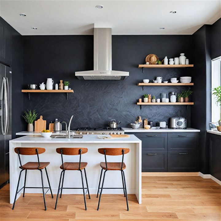 make a statement with black accent wall