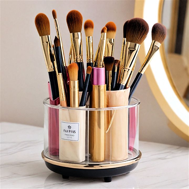 makeup brush holder for vanity organization