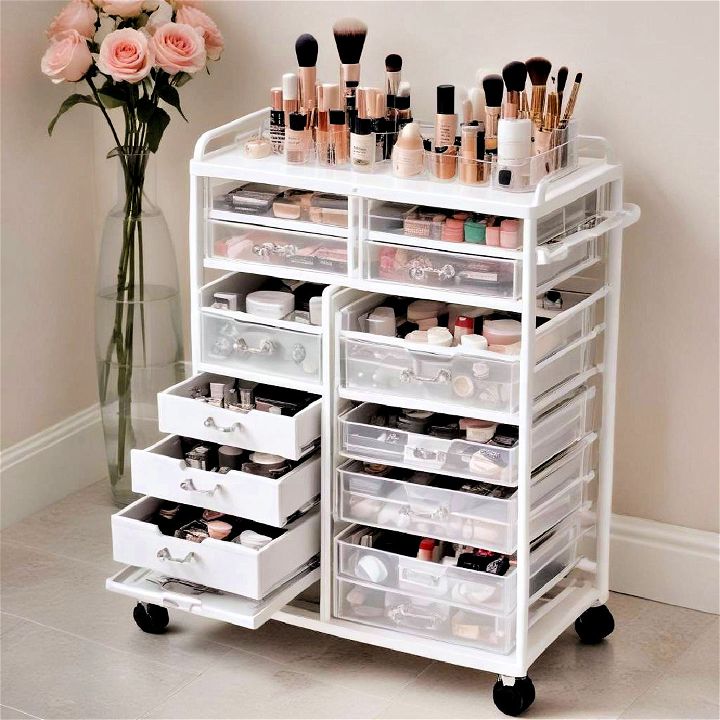 makeup storage drawer trolleys