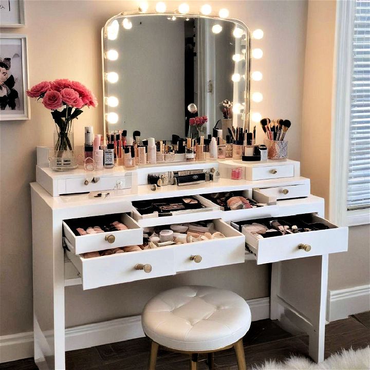 makeup vanity with storage