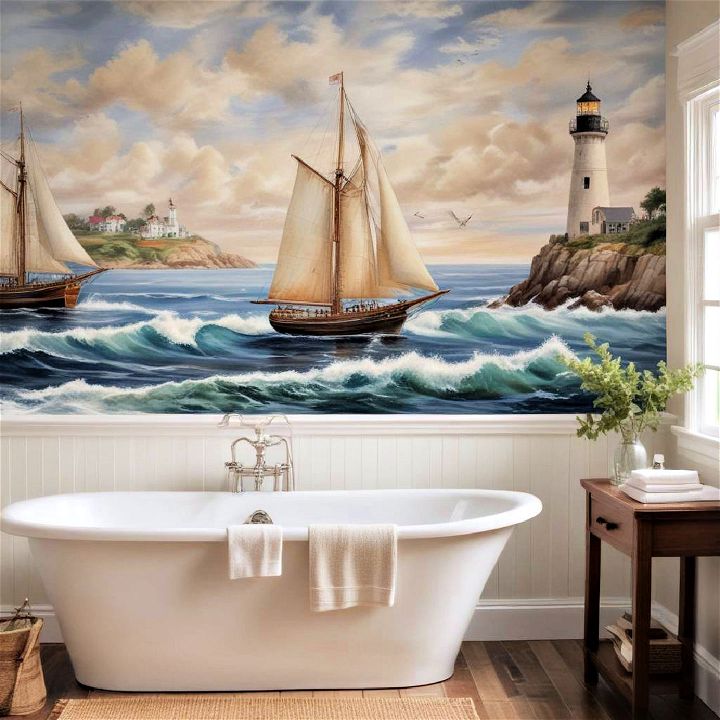 maritime murals for bathroom