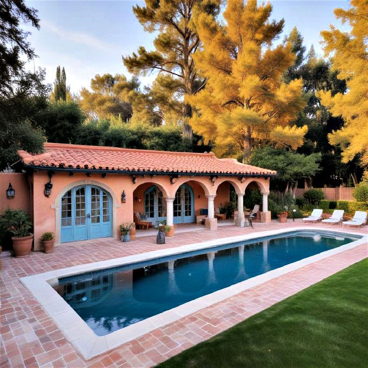 mediterranean villa pool house