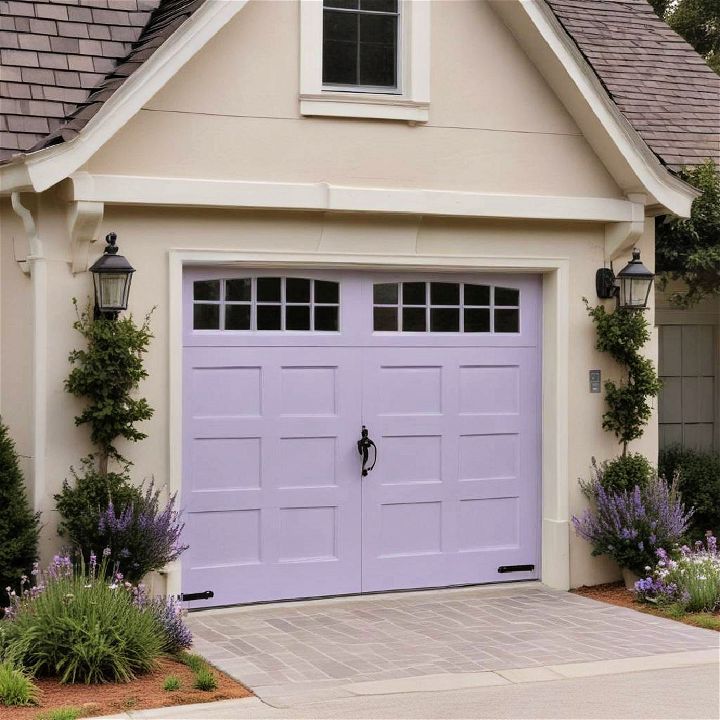 mellow lavender garage door