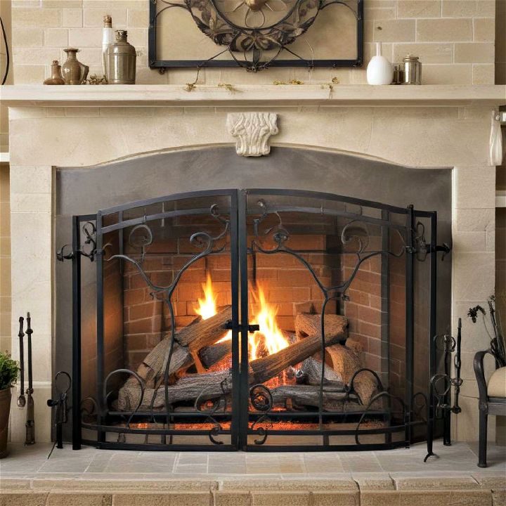 metal accent fireplace design