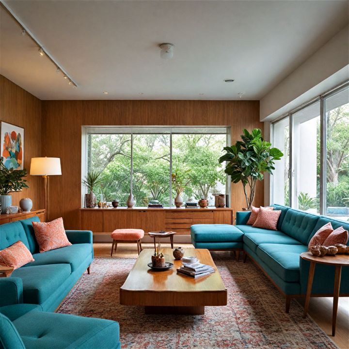 mid century modern sunken living room