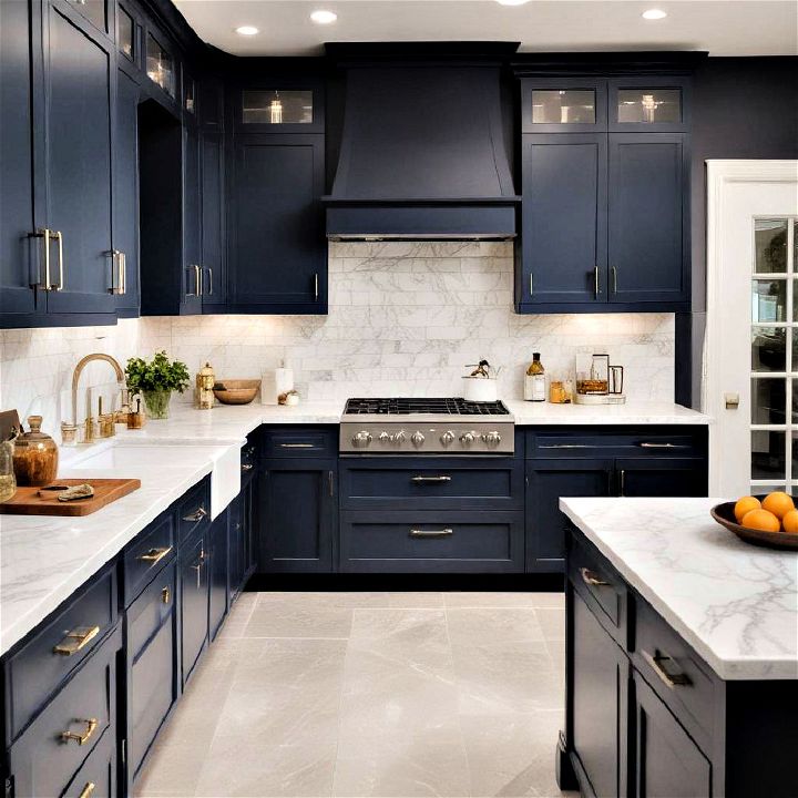 midnight blue cabinetry for kitchen
