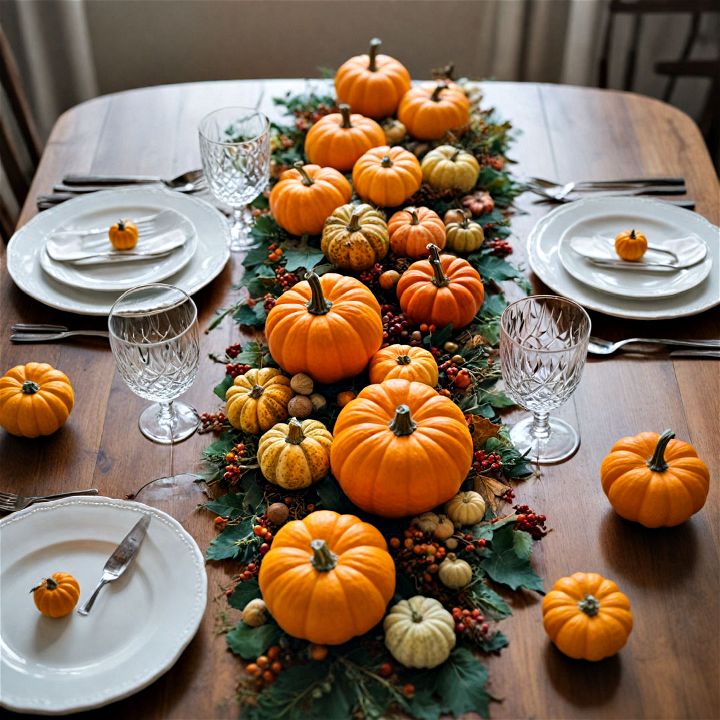 mini pumpkins for thanksgiving table decor