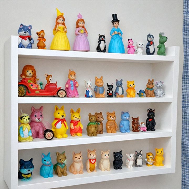 miniature figurines shelves