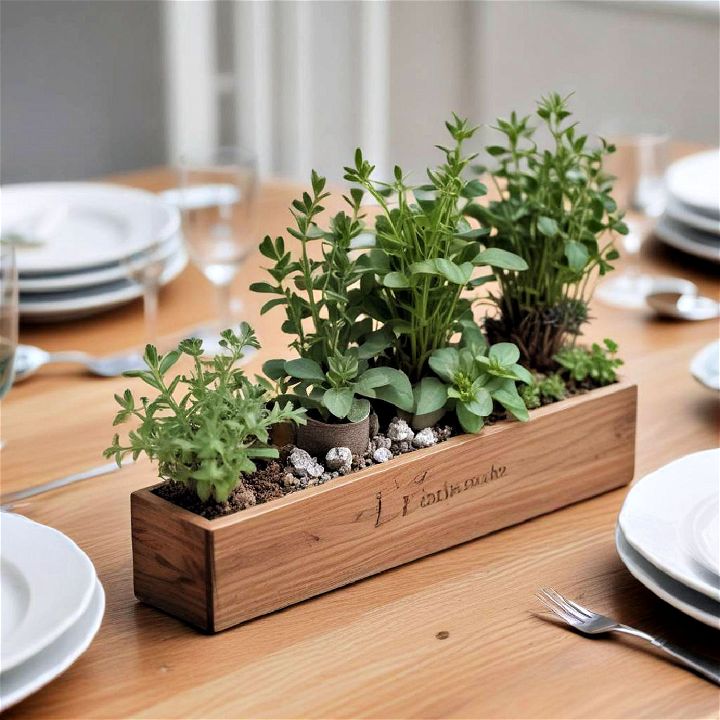 miniature herb garden centerpiece