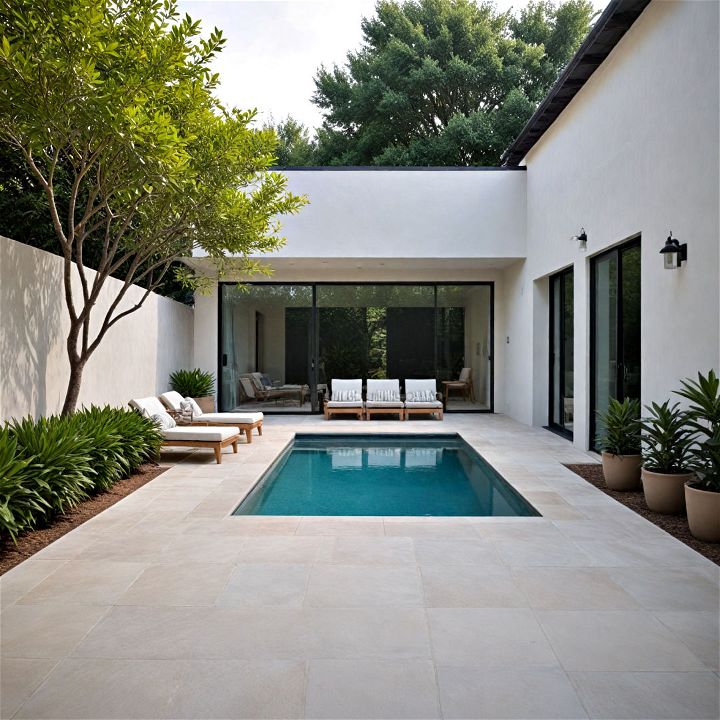 minimalist chic pool patio design