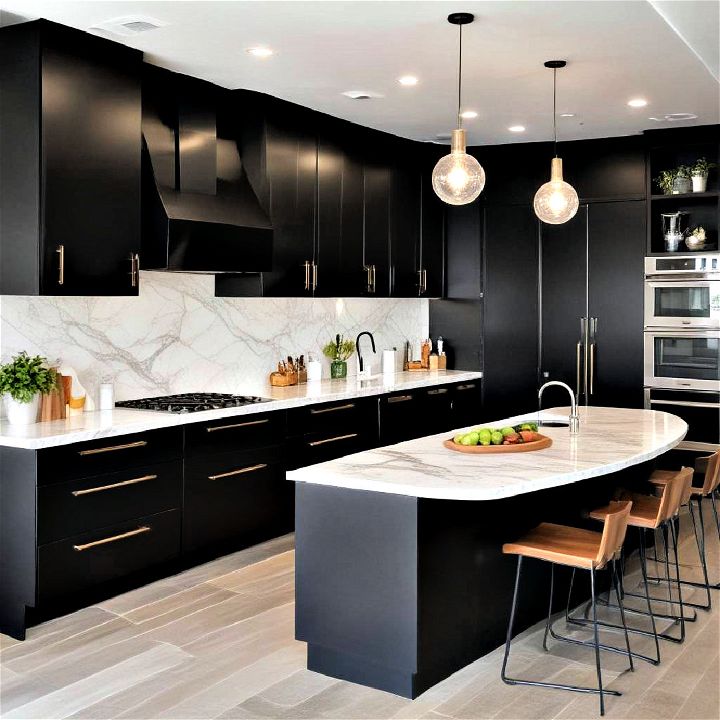 minimalist kitchens with black cabinets