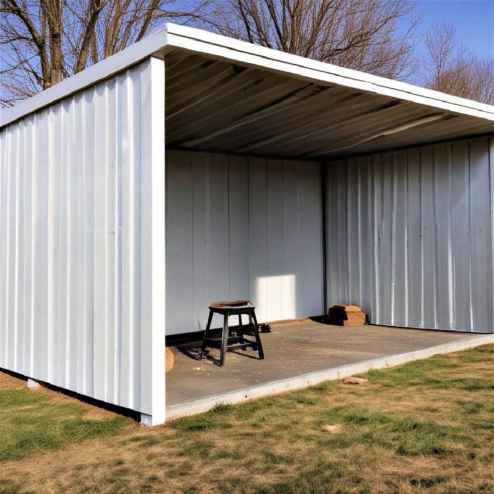 minimalist metal shed