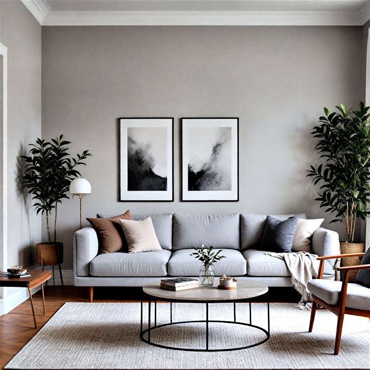 minimalistic and sleek gray living room