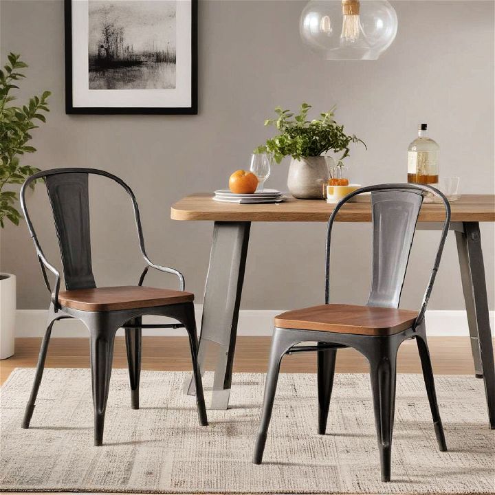 mixed material chairs for dining