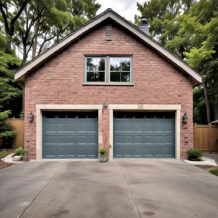 mixed material detached garage