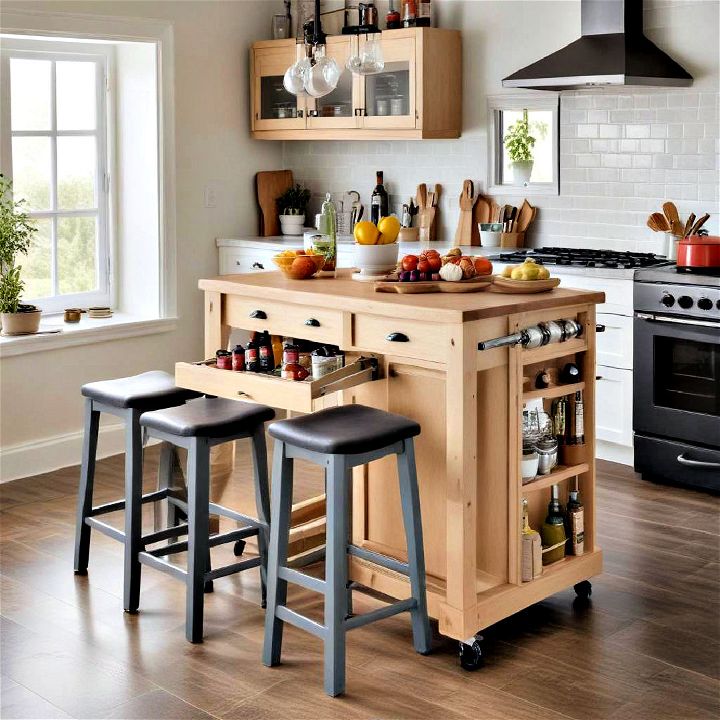 mobile kitchen island with stools for small kitchens