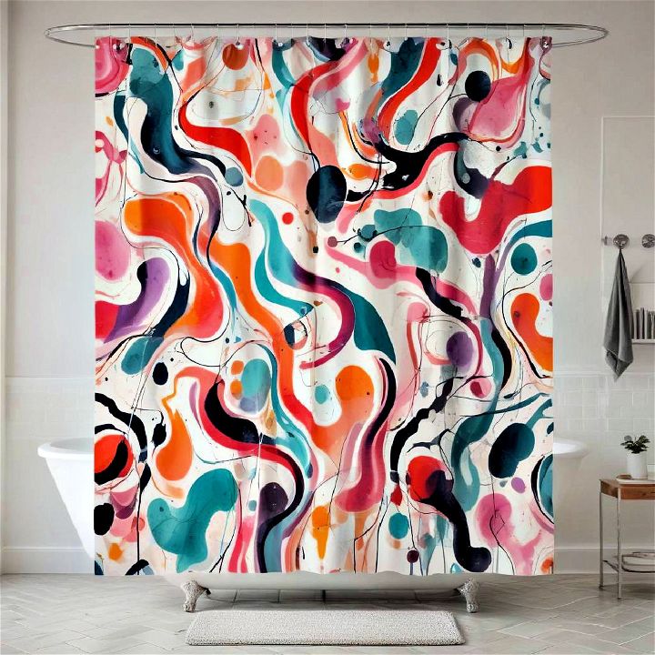 modern abstract art shower curtain