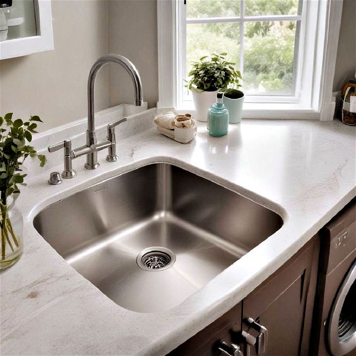 modern aesthetic stainless steel sink