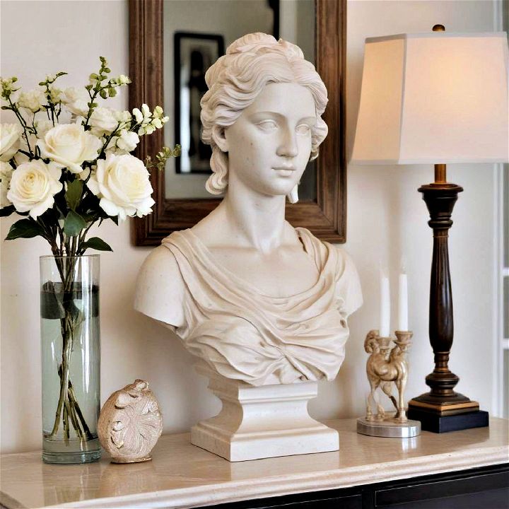 modern and classical sculpture bust