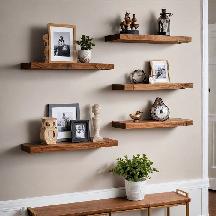 modern and functional floating shelves