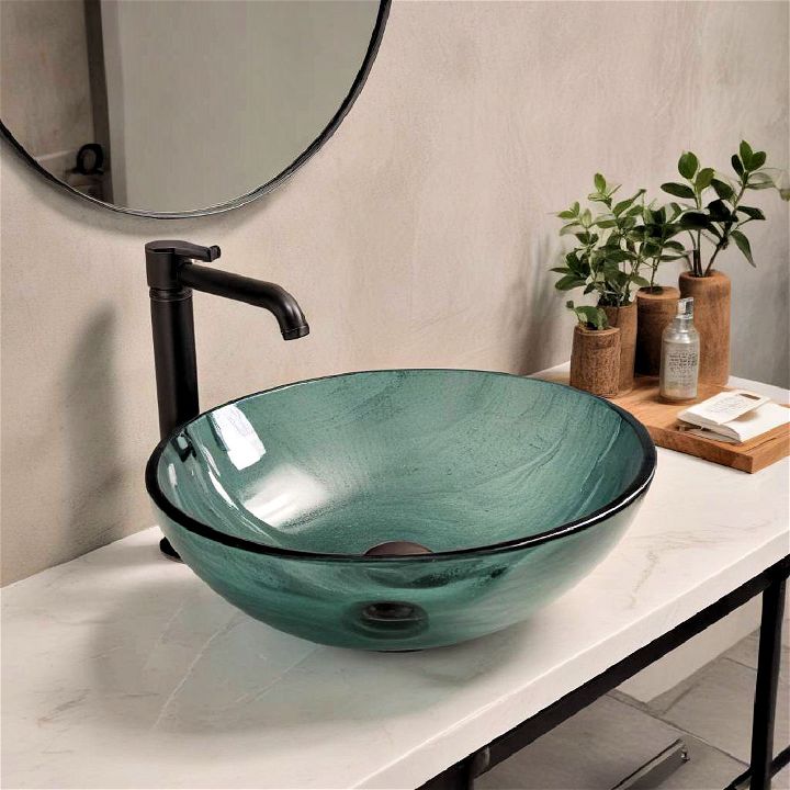 modern and luxurious glass vessel sink