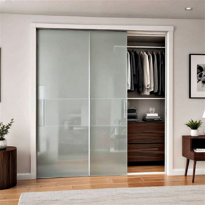 modern and sleek frosted glass door