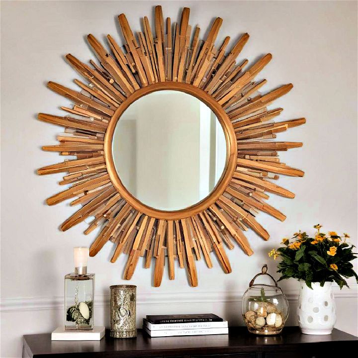 modern artistic flair with a sunburst mirror