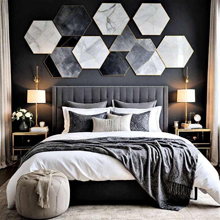 modern black and grey bedroom idea